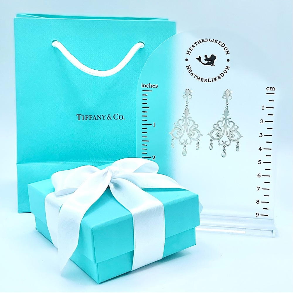 SOLD Authentic Tiffany & Co. Sterling Silver Enchant Chandelier Scroll Earrings